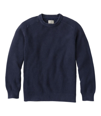 L.L.Bean | Men's Sunwashed Textured Cotton Sweater, Crewneck