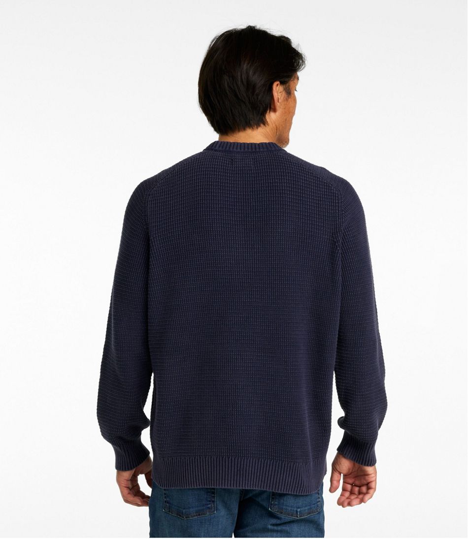L.L.Bean | Men's Sunwashed Textured Cotton Sweater, Crewneck
