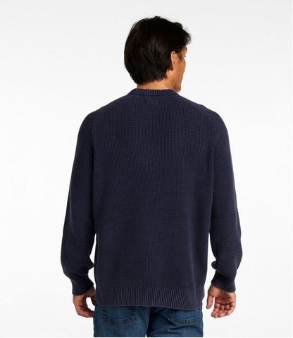 L.L.Bean | Men's Sunwashed Textured Cotton Sweater, Crewneck