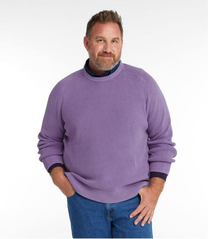 L.L.Bean | Men's Sunwashed Textured Cotton Sweater, Crewneck