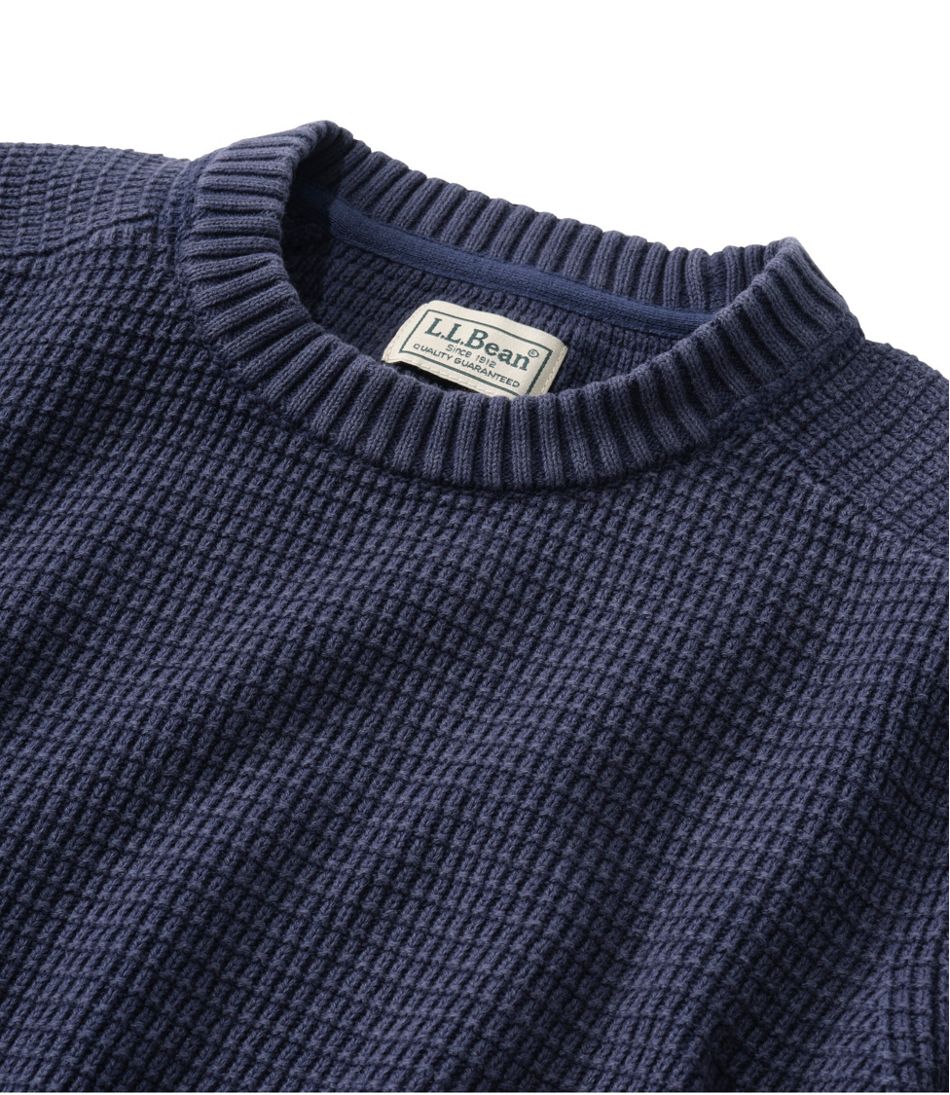 L.L.Bean | Men's Sunwashed Textured Cotton Sweater, Crewneck