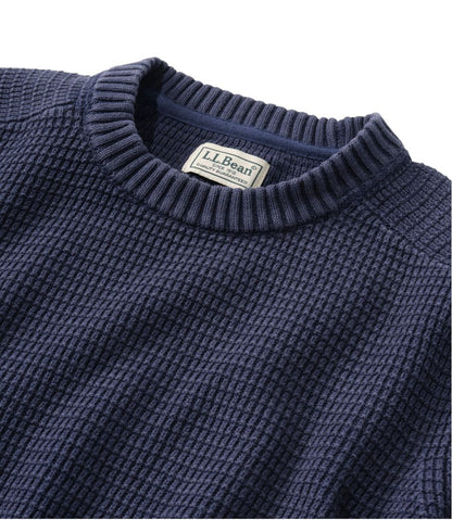 L.L.Bean | Men's Sunwashed Textured Cotton Sweater, Crewneck