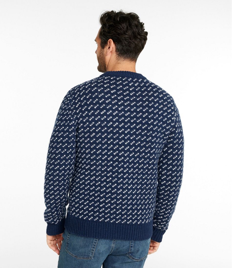 L.L.Bean | Men's Bean's Classic Ragg Wool Sweater, Crewneck, Bird's-Eye