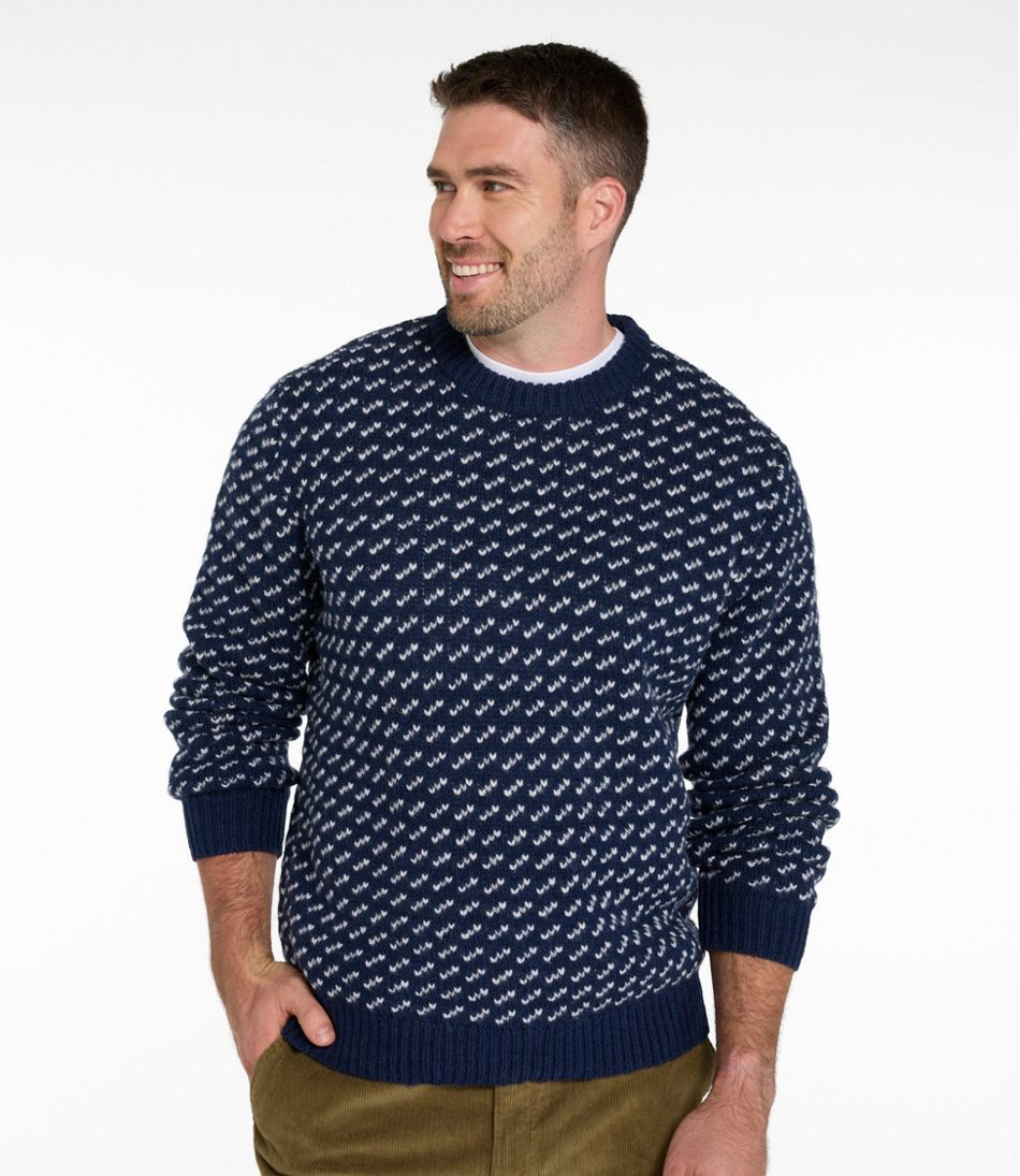L.L.Bean | Men's Bean's Classic Ragg Wool Sweater, Crewneck, Bird's-Eye
