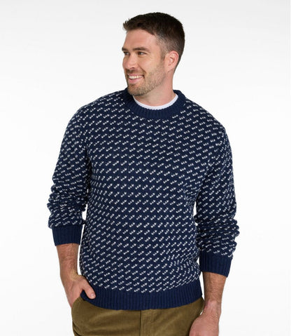 L.L.Bean | Men's Bean's Classic Ragg Wool Sweater, Crewneck, Bird's-Eye