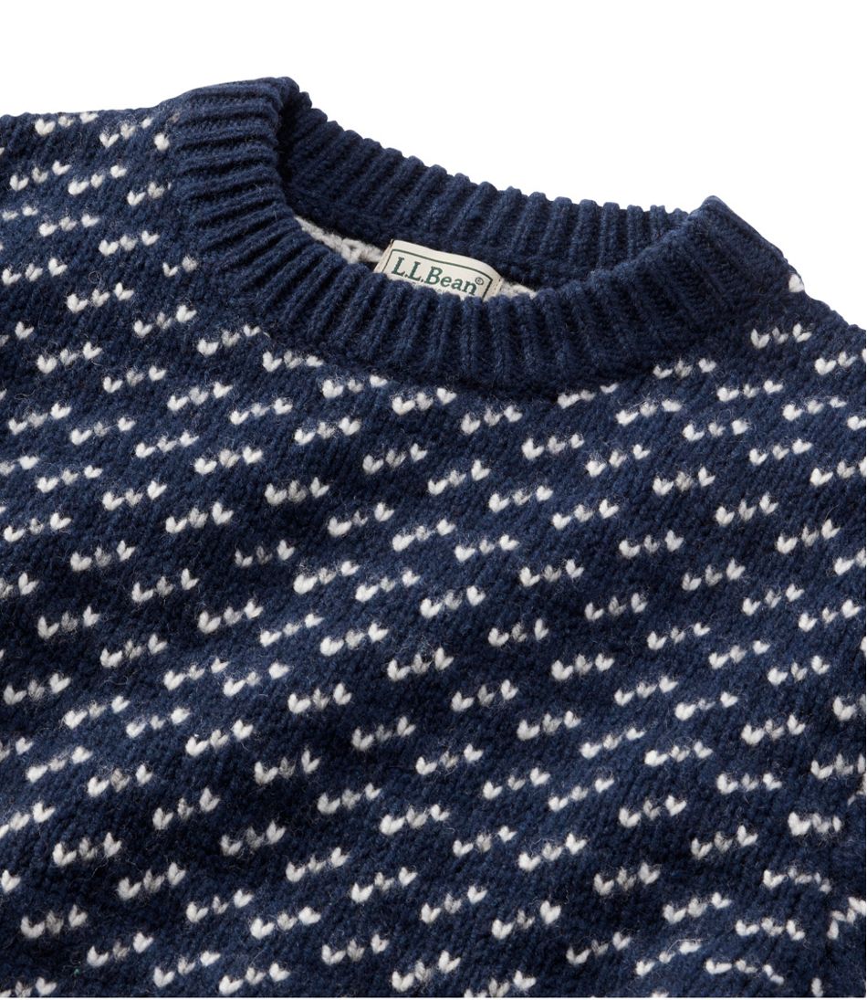 L.L.Bean | Men's Bean's Classic Ragg Wool Sweater, Crewneck, Bird's-Eye