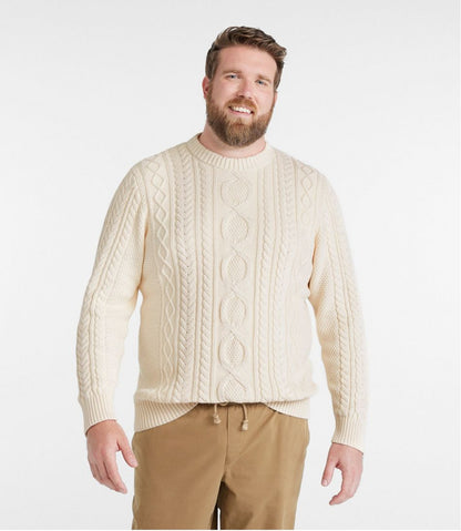 L.L.Bean | Men's Bean's Heritage Soft Cotton Fisherman Sweater, Crewneck