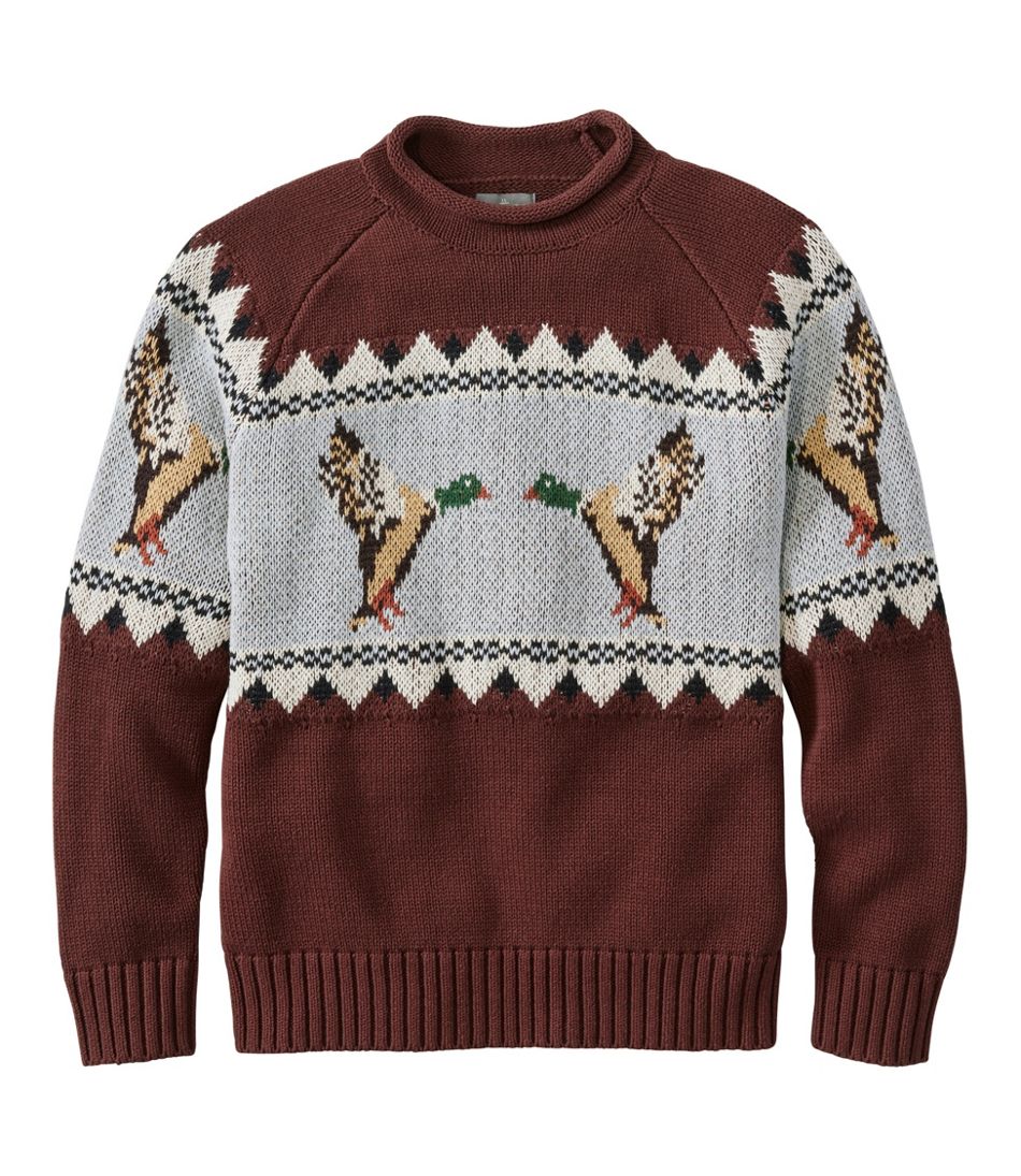 L.L.Bean | Men's Signature Organic Cotton Rollneck Sweater, Fair Isle