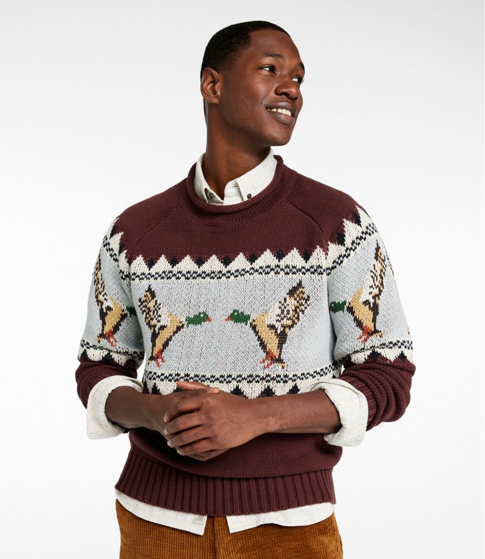 L.L.Bean | Men's Signature Organic Cotton Rollneck Sweater, Fair Isle