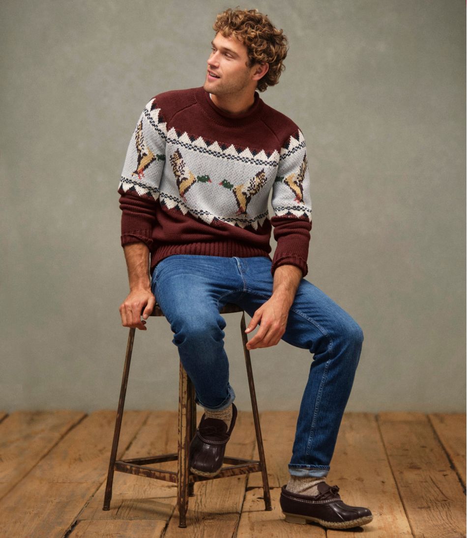 L.L.Bean | Men's Signature Organic Cotton Rollneck Sweater, Fair Isle