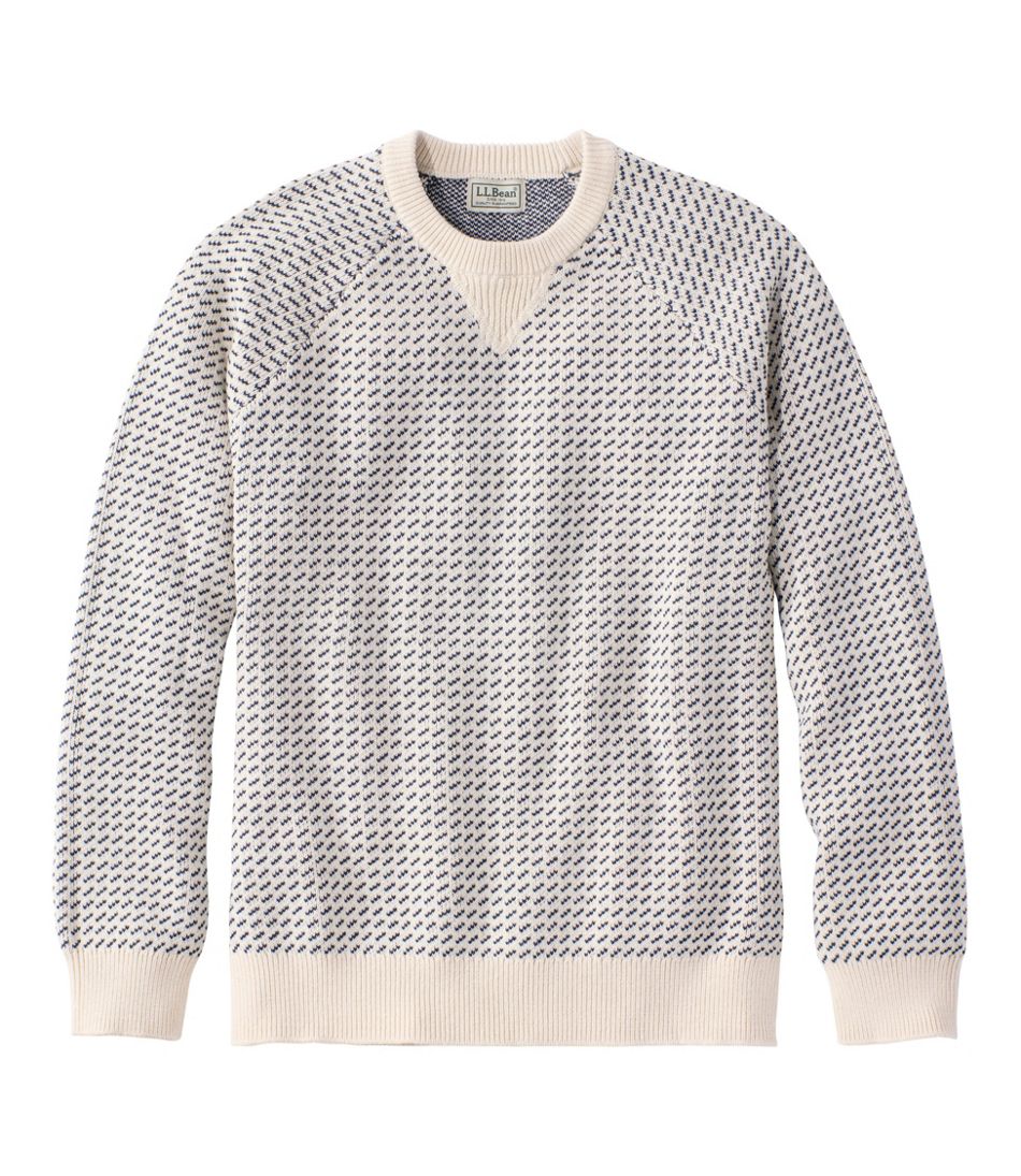 L.L.Bean | Men's Wicked Soft Cotton/Cashmere Sweater, Crewneck, Pattern