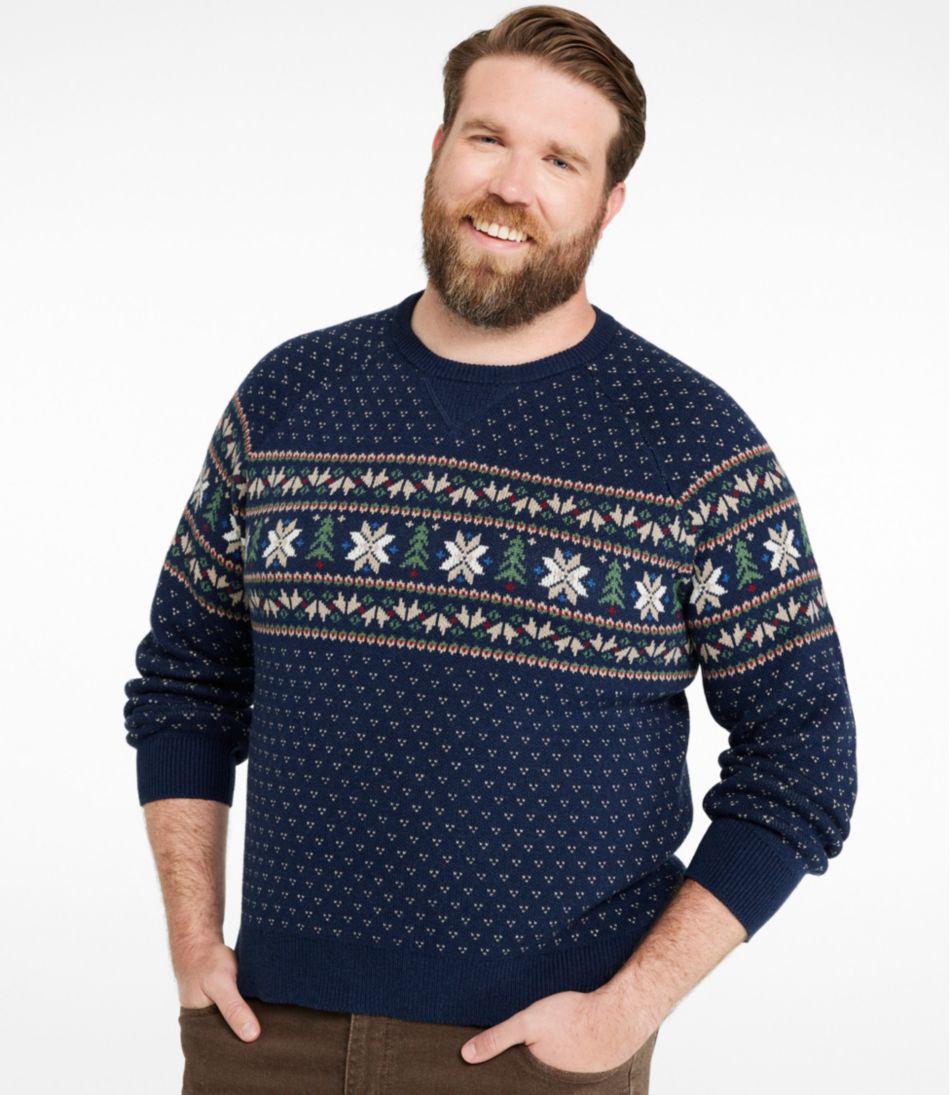 L.L.Bean | Men's Wicked Soft Cotton/Cashmere Sweater, Crewneck, Pattern