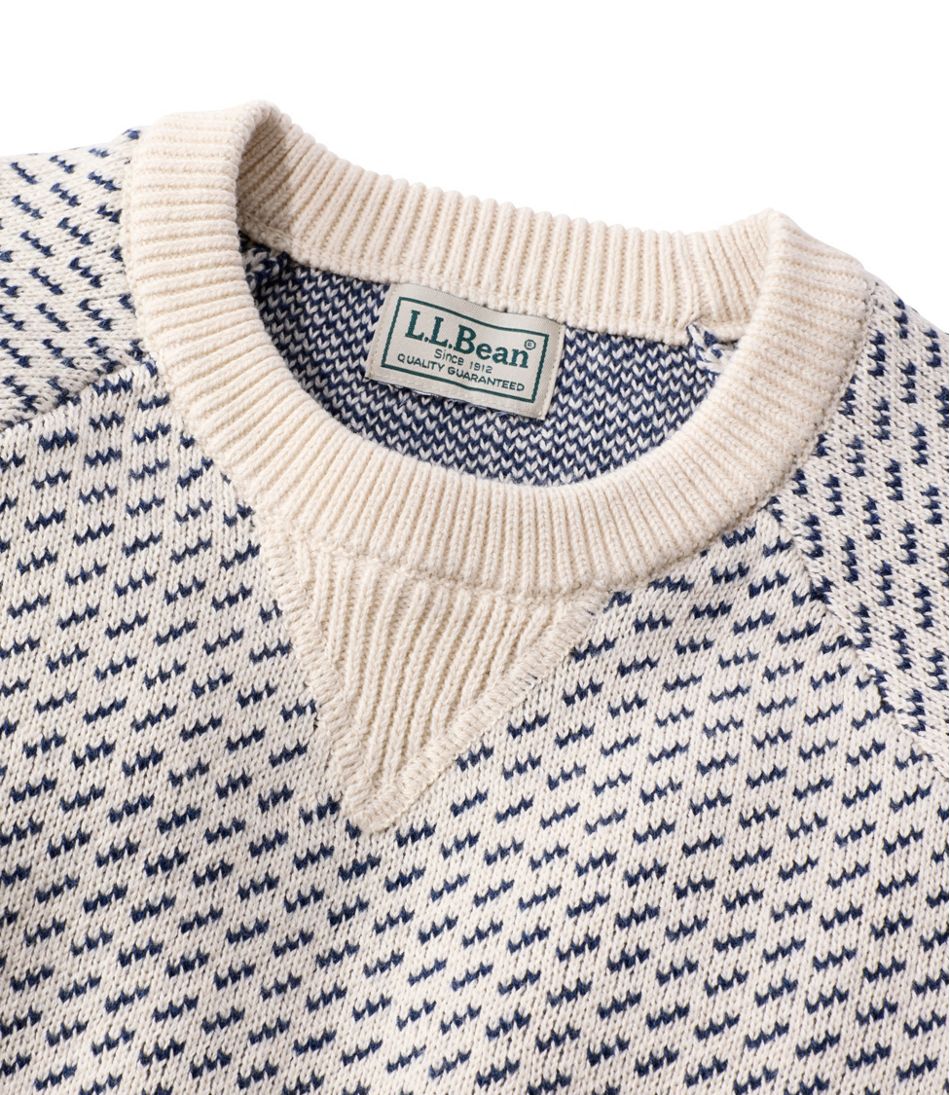 L.L.Bean | Men's Wicked Soft Cotton/Cashmere Sweater, Crewneck, Pattern