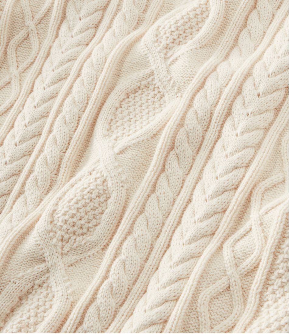 L.L.Bean | Men's Bean's Heritage Soft Cotton Fisherman Sweater, Button-Mock