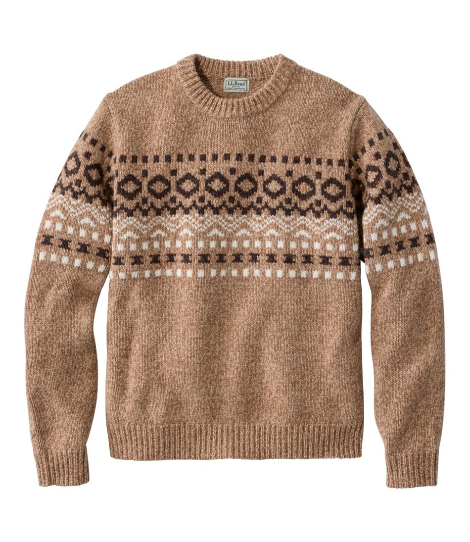 L.L.Bean | Men's Bean's Classic Ragg Wool Sweater, Crewneck, Fair Isle