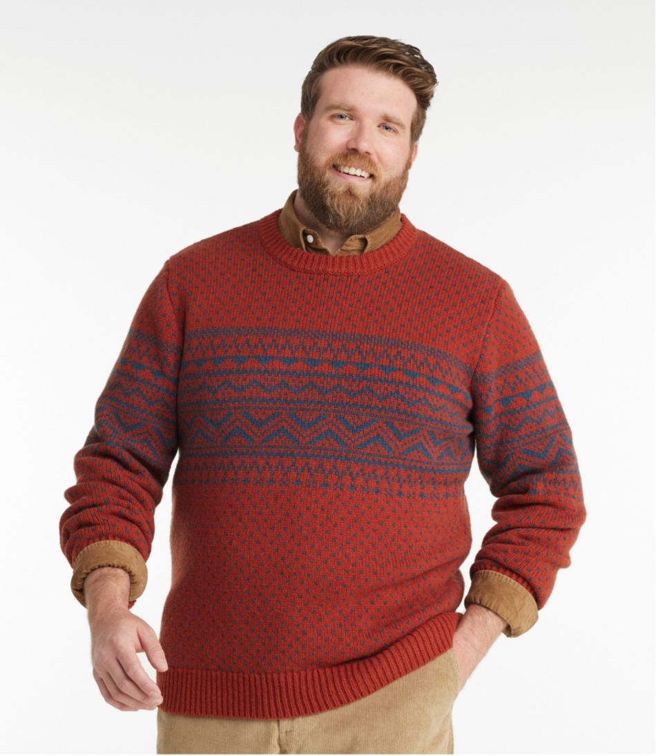 L.L.Bean | Men's Bean's Classic Ragg Wool Sweater, Crewneck, Fair Isle