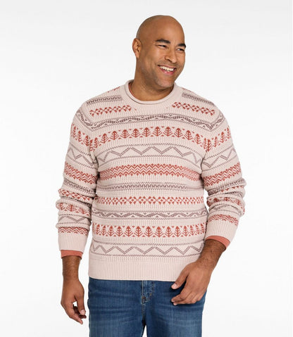 L.L.Bean | Men's L.L.Bean Organic Cotton Waffle Sweater, Crewneck, Fair Isle