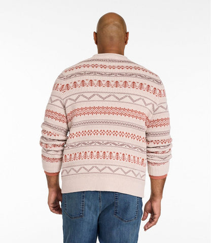 L.L.Bean | Men's L.L.Bean Organic Cotton Waffle Sweater, Crewneck, Fair Isle