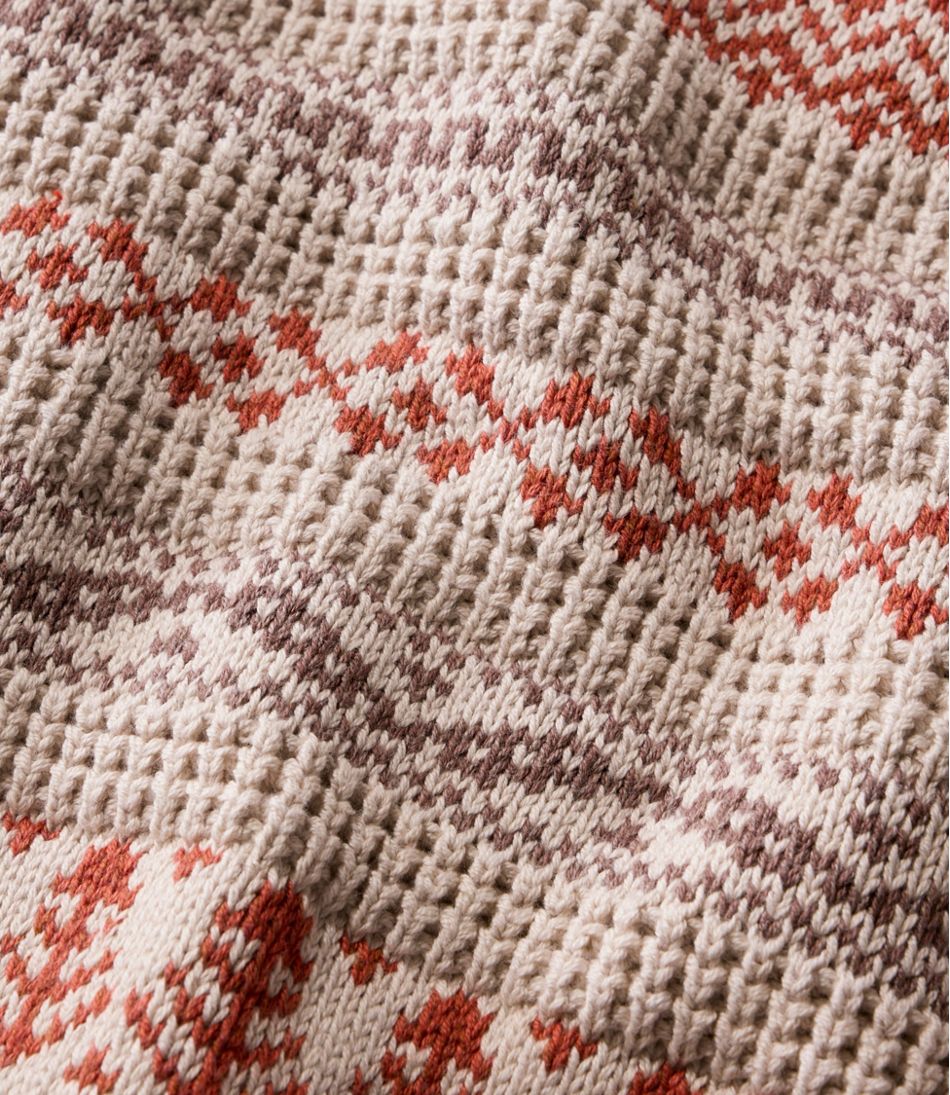 L.L.Bean | Men's L.L.Bean Organic Cotton Waffle Sweater, Crewneck, Fair Isle