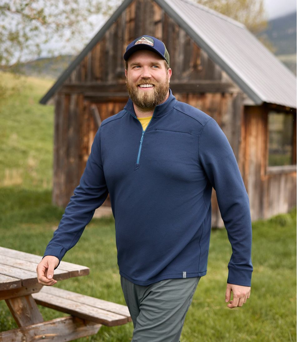 L.L.Bean | Men's VentureStretch Ottoman-Rib Pullover, Quarter-Zip