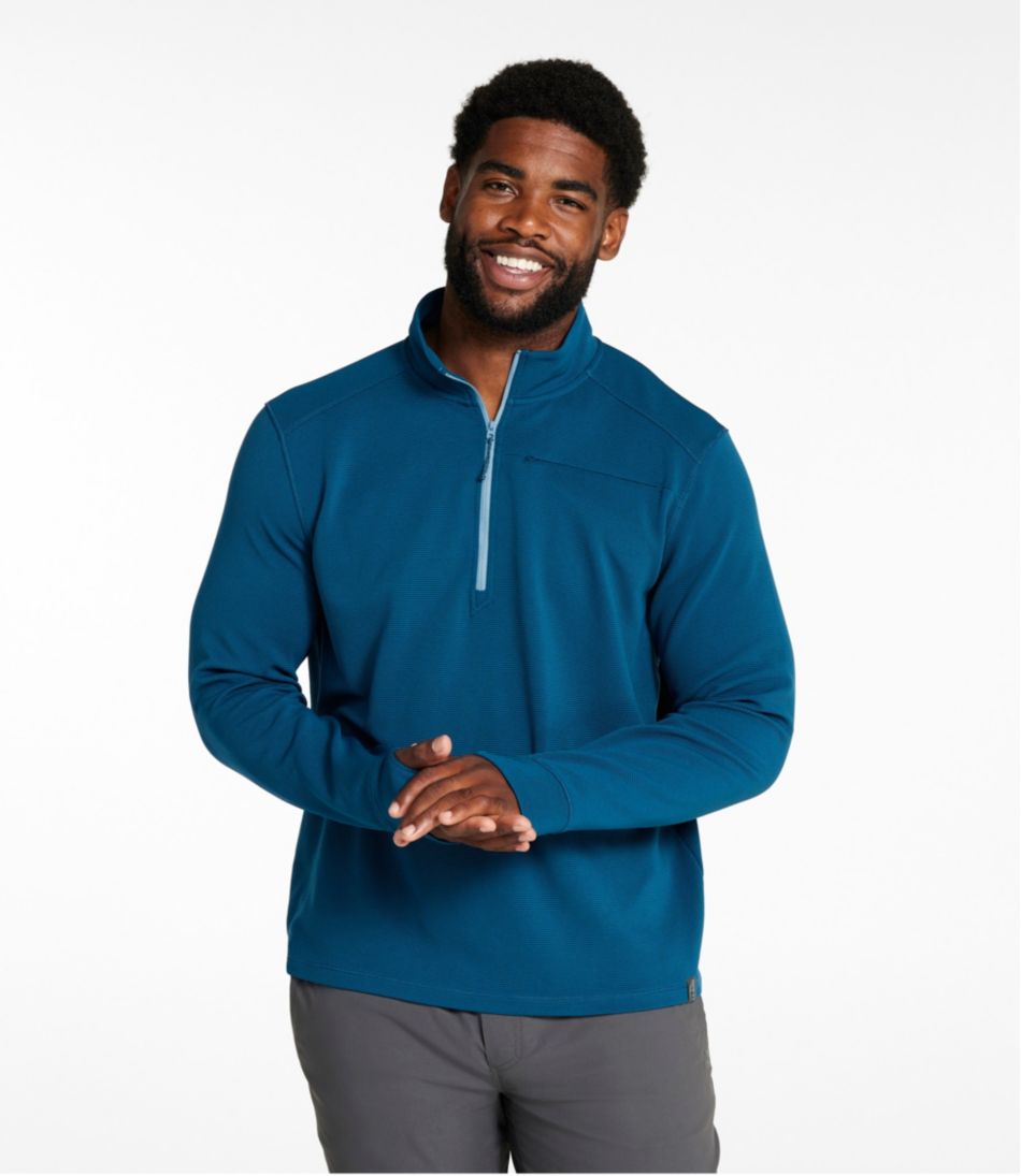 L.L.Bean | Men's VentureStretch Ottoman-Rib Pullover, Quarter-Zip