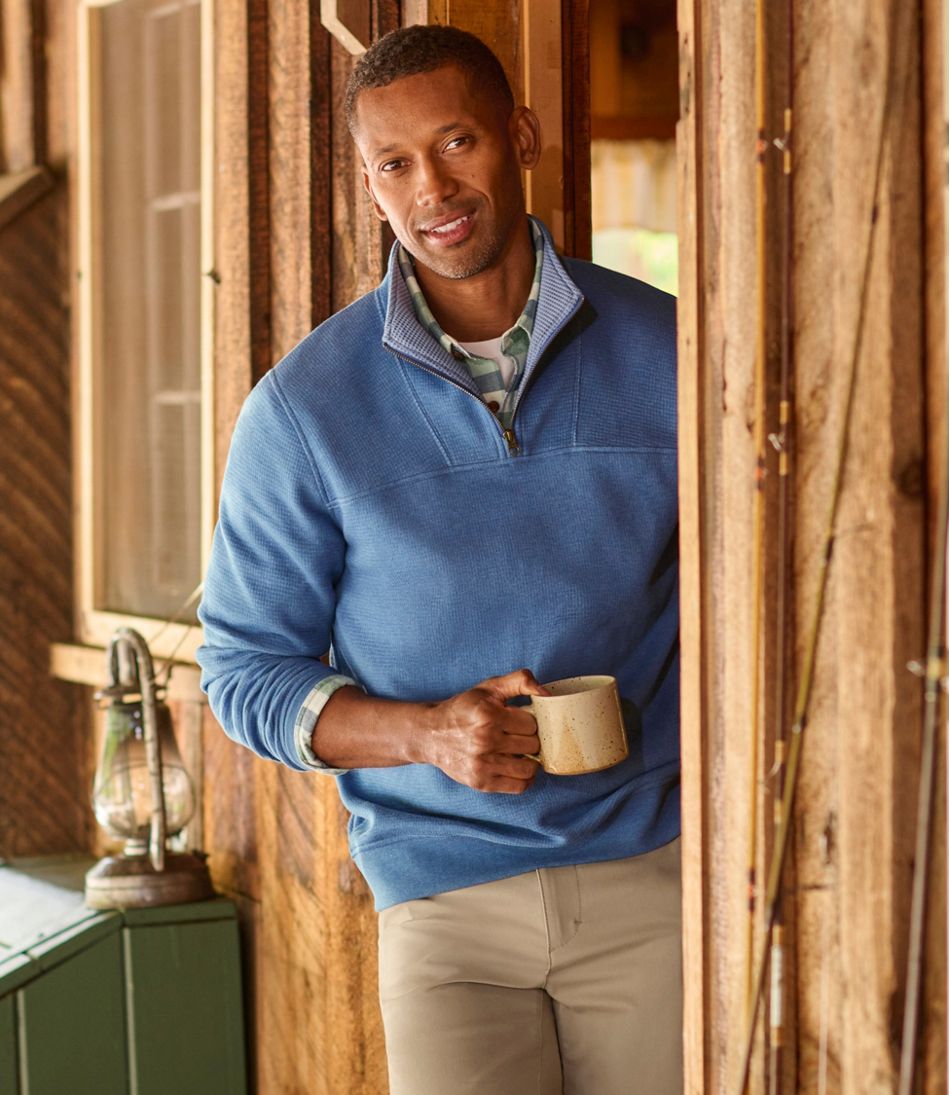 L.L.Bean | Men's All Seasons Textured Sweats, Quarter-Zip