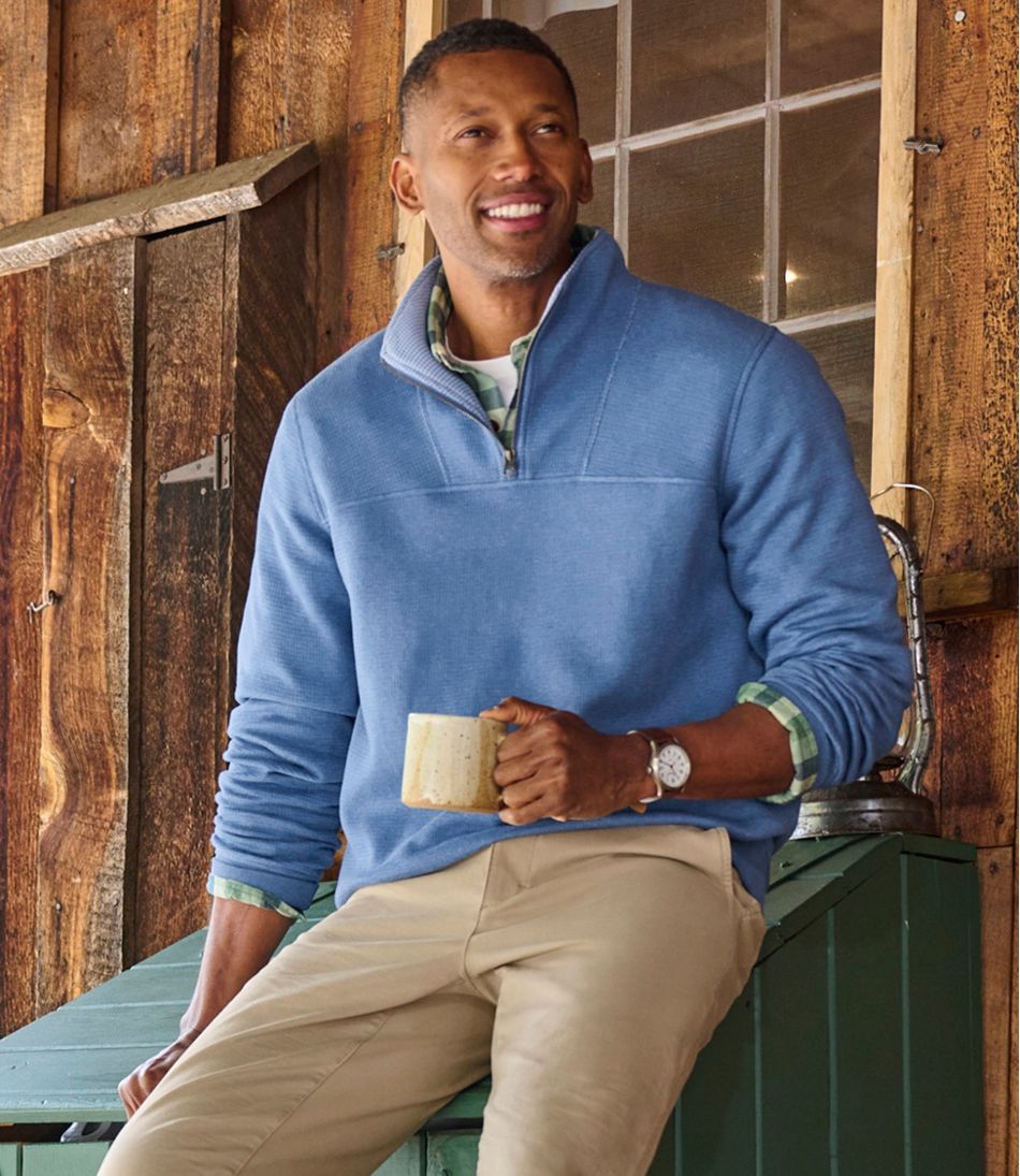 L.L.Bean | Men's All Seasons Textured Sweats, Quarter-Zip
