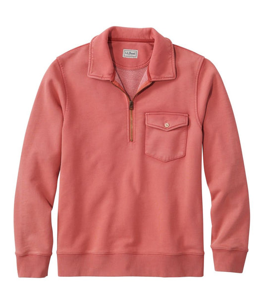 L.L.Bean | Men's Sunwashed Sweatshirt, Quarter-Zip Polo, Long-Sleeve