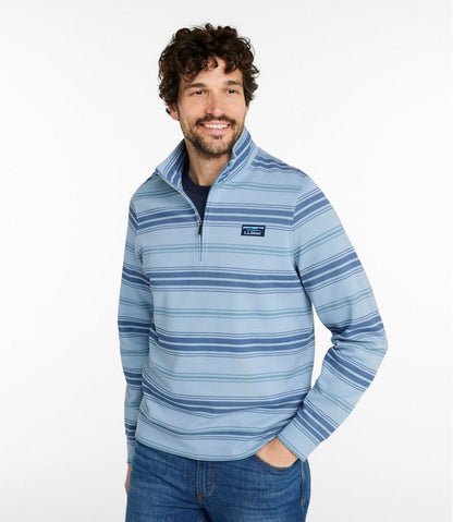 L.L.Bean | Men's Comfort Stretch Performance® Piqué, Quarter-Zip Pullover, Stripe