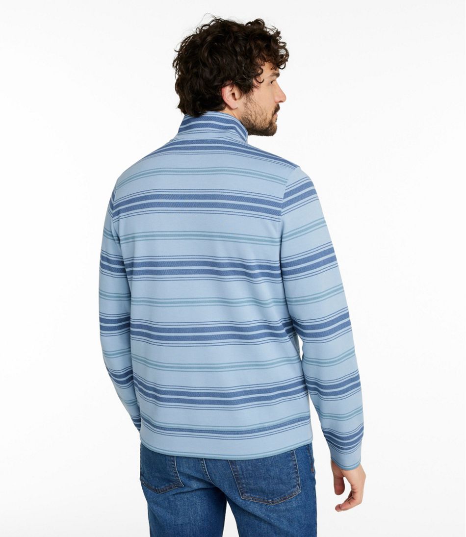 L.L.Bean | Men's Comfort Stretch Performance® Piqué, Quarter-Zip Pullover, Stripe