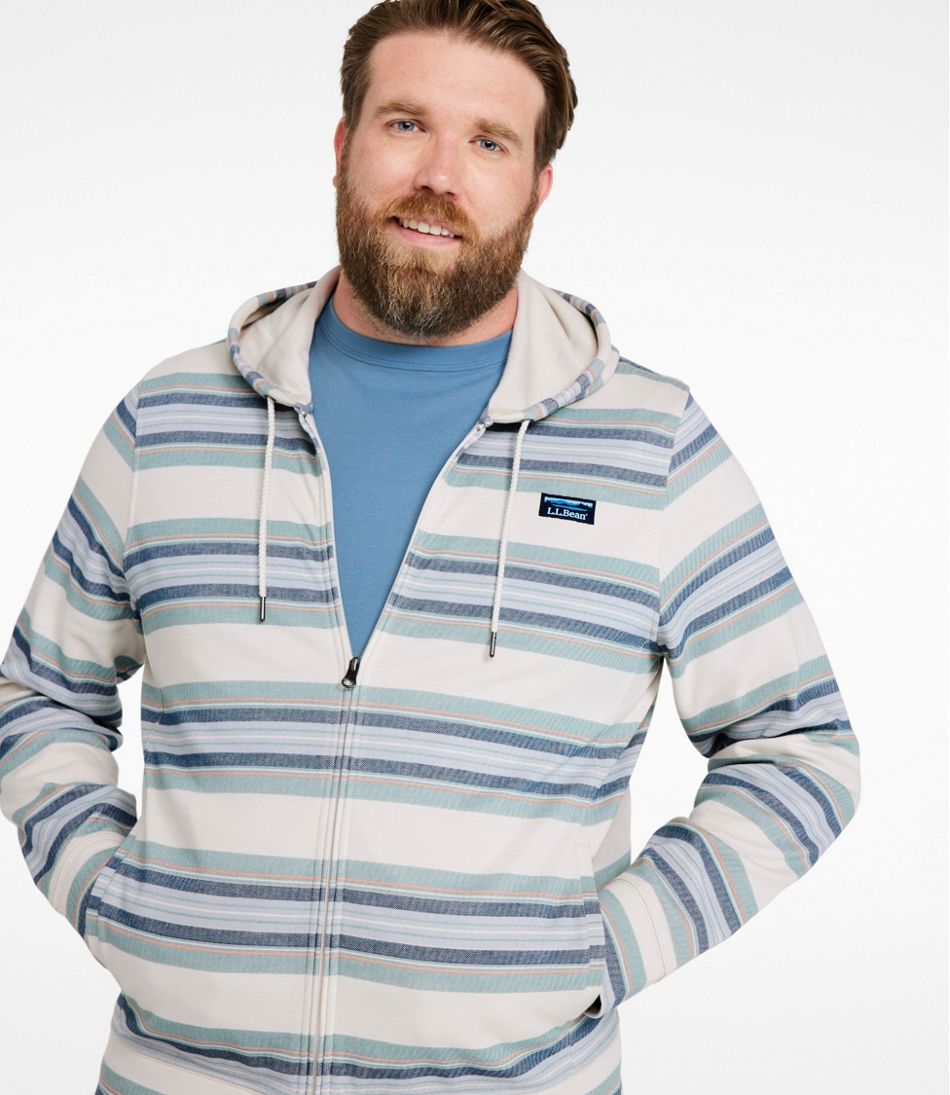 L.L.Bean | Men's Comfort Stretch Performance® Piqué, Full-Zip Hoodie, Stripe