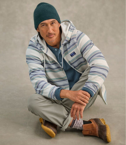 L.L.Bean | Men's Comfort Stretch Performance® Piqué, Full-Zip Hoodie, Stripe