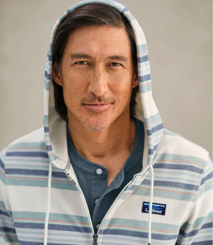 L.L.Bean | Men's Comfort Stretch Performance® Piqué, Full-Zip Hoodie, Stripe