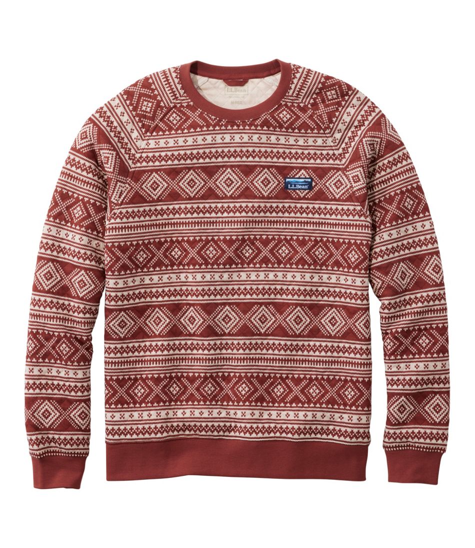 L.L.Bean | Men's Bean's Quilted Sweatshirt, Crewneck, Print