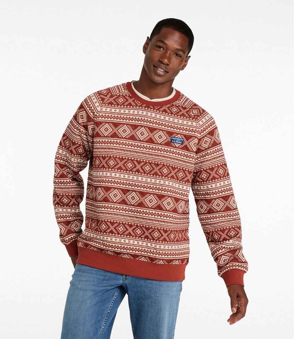 L.L.Bean | Men's Bean's Quilted Sweatshirt, Crewneck, Print