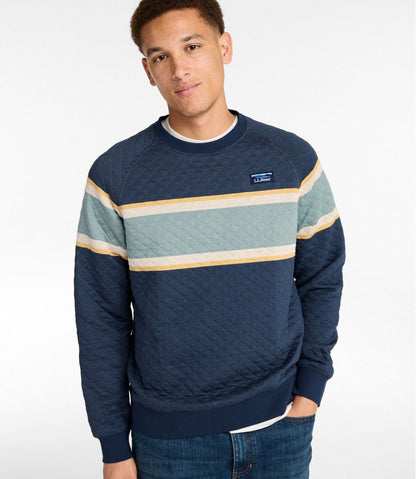 L.L.Bean | Men's Quilted Sweatshirt, Crewneck, Stripe