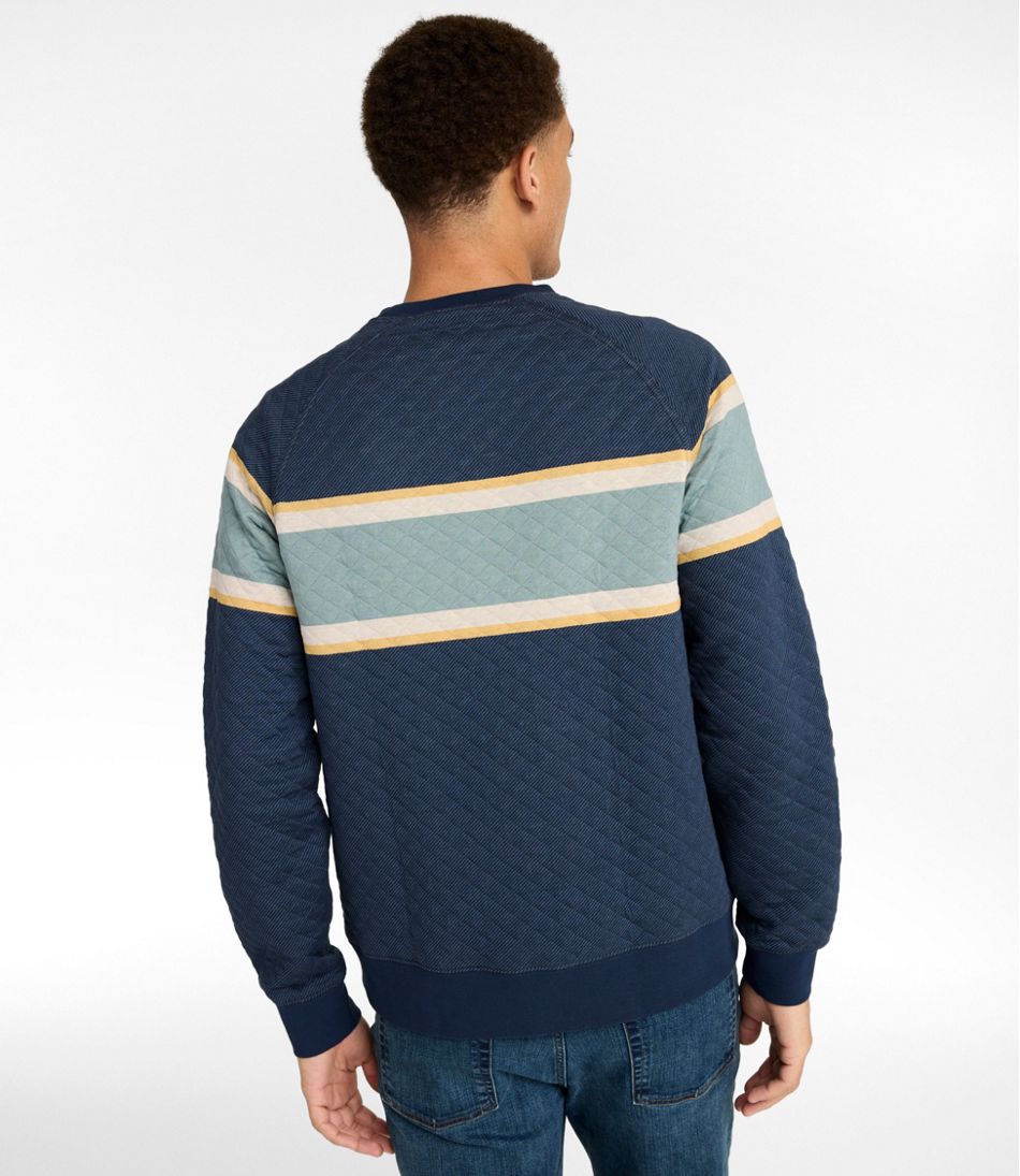 L.L.Bean | Men's Quilted Sweatshirt, Crewneck, Stripe