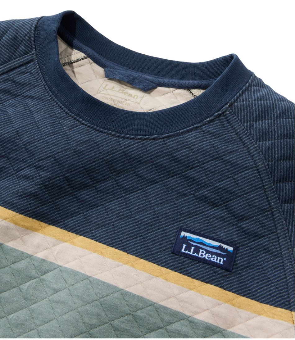 L.L.Bean | Men's Quilted Sweatshirt, Crewneck, Stripe