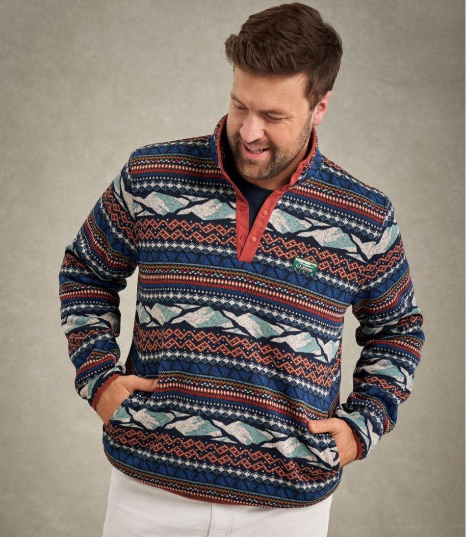 L.L.Bean | Men's L.L.Bean Sweater Fleece Pullover, Print