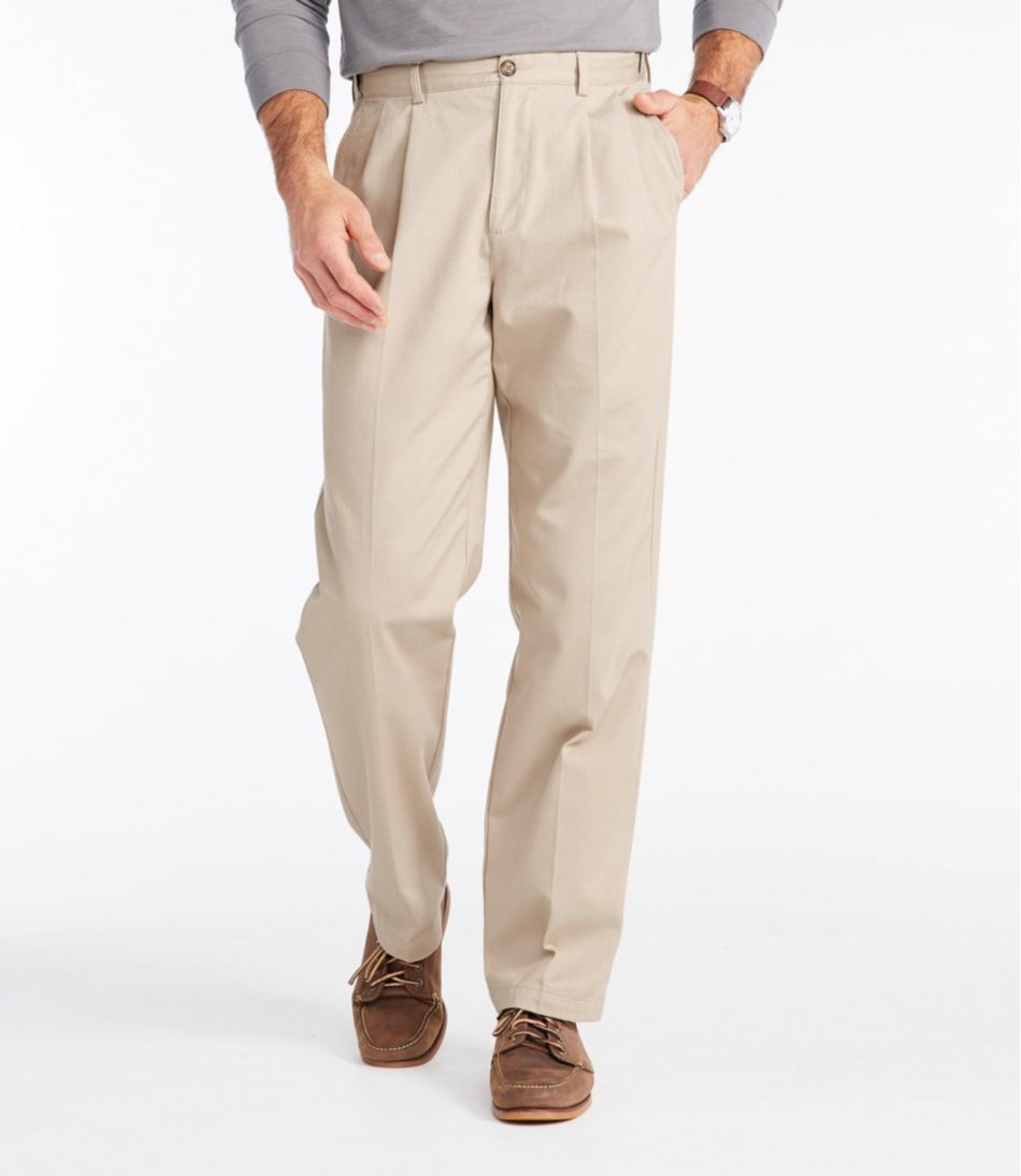 L.L.Bean | Men's Wrinkle-Free Double L® Chinos, Natural Fit, Hidden Comfort, Pleated