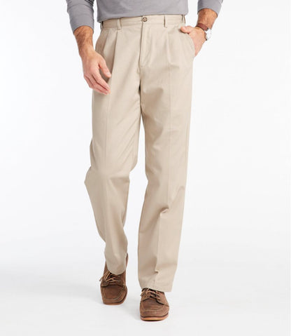 L.L.Bean | Men's Wrinkle-Free Double L® Chinos, Natural Fit, Hidden Comfort, Pleated