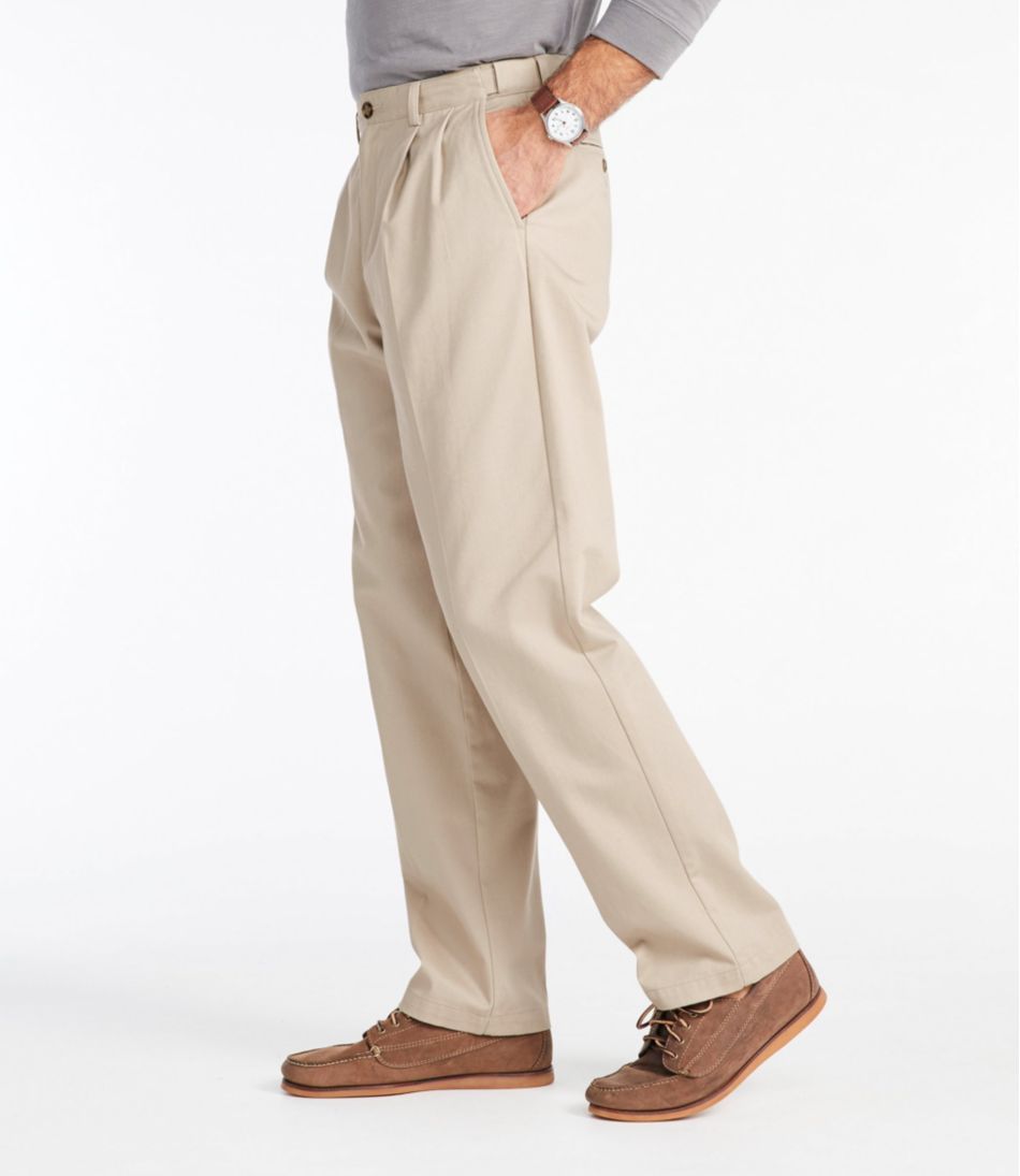 L.L.Bean | Men's Wrinkle-Free Double L® Chinos, Natural Fit, Hidden Comfort, Pleated