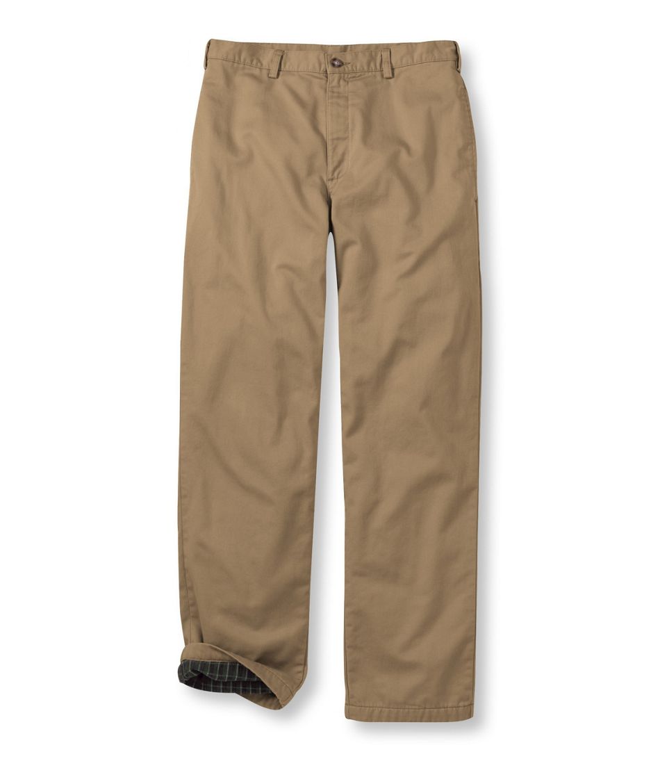 L.L.Bean | Men's Double L® Chinos, Natural Fit, Plain Front, Flannel-Lined