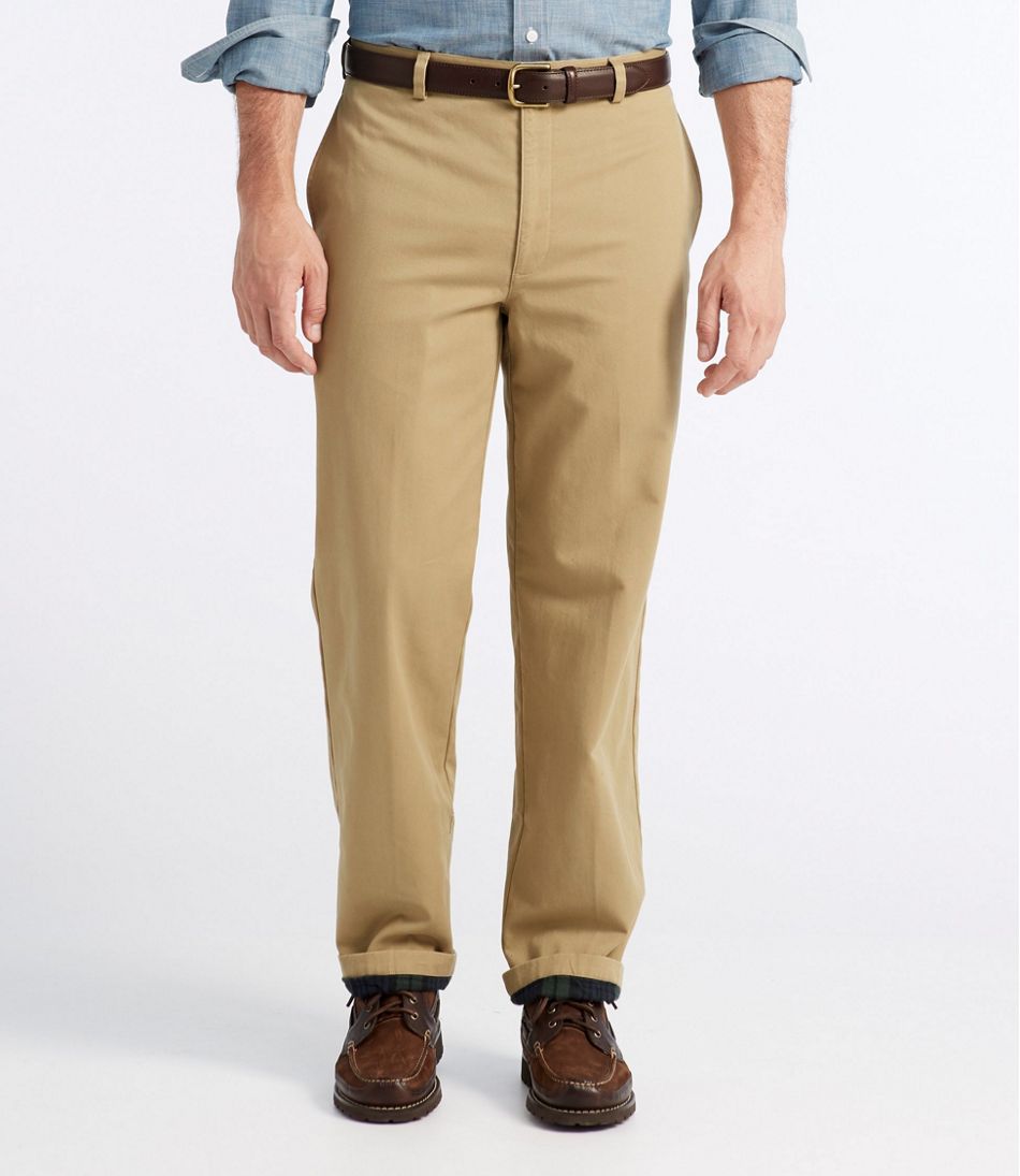 L.L.Bean | Men's Double L® Chinos, Natural Fit, Plain Front, Flannel-Lined