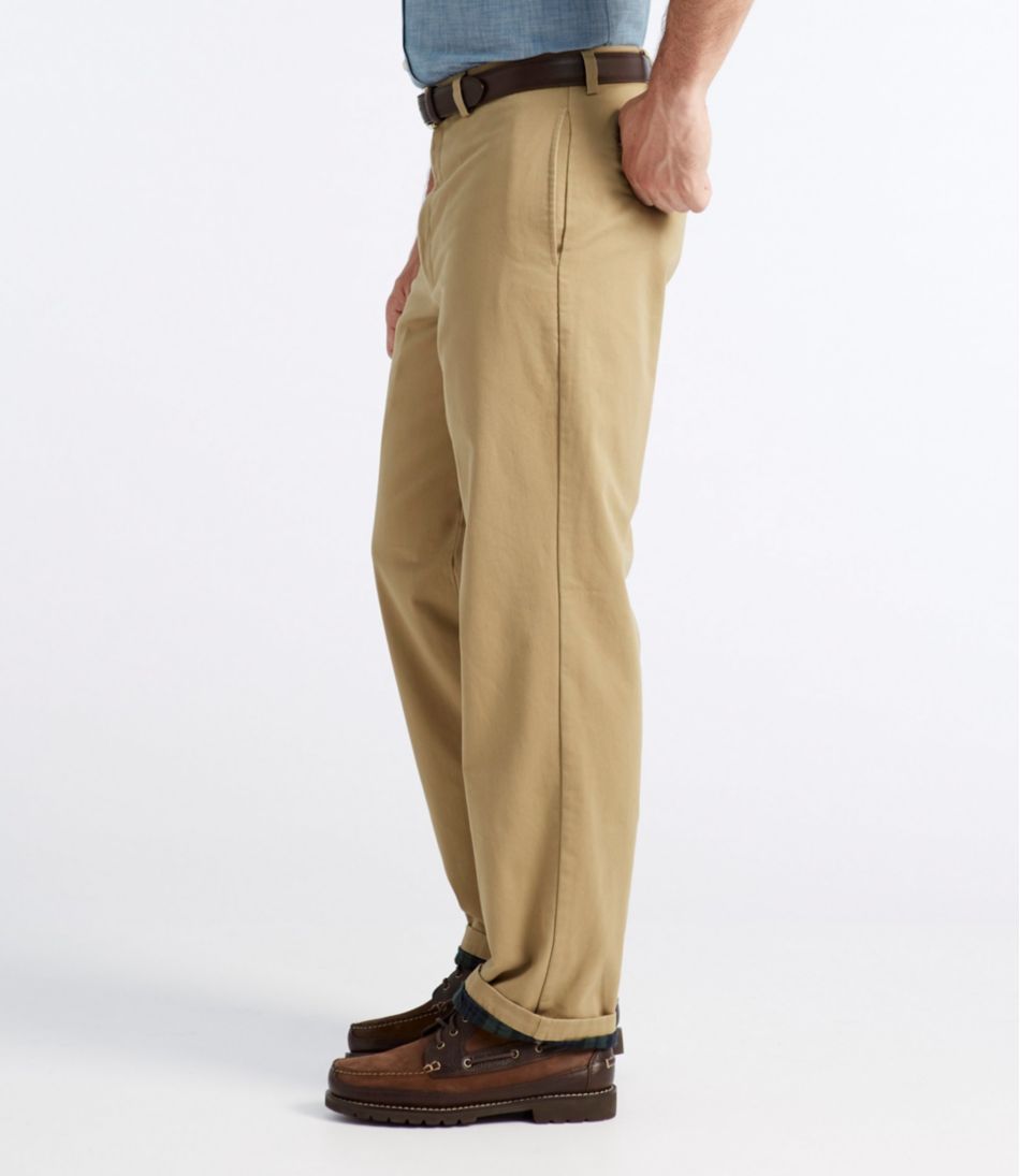 L.L.Bean | Men's Double L® Chinos, Natural Fit, Plain Front, Flannel-Lined