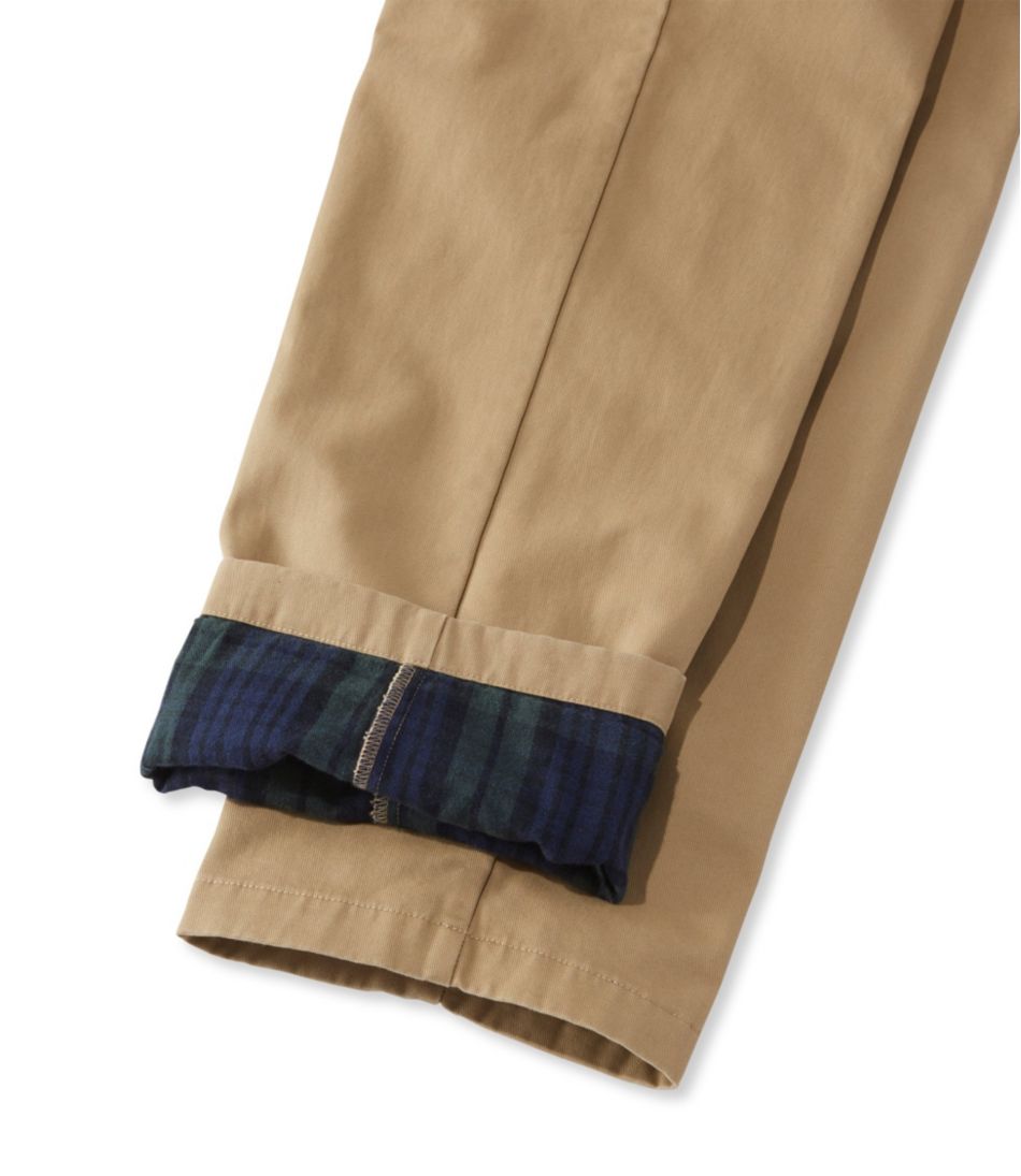 L.L.Bean | Men's Double L® Chinos, Natural Fit, Plain Front, Flannel-Lined