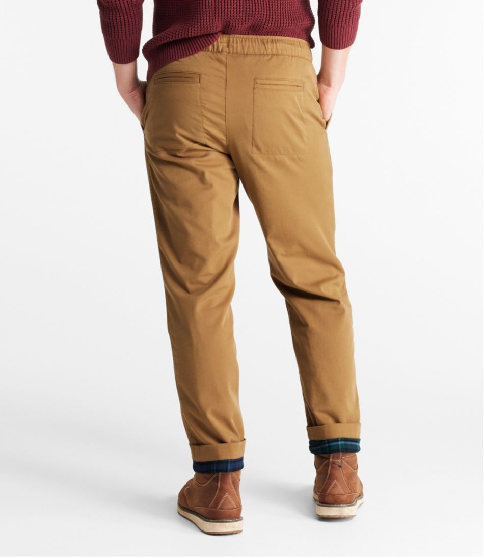 L.L.Bean | Men's Comfort Stretch Dock Pants, Standard Fit, Straight Leg, Flannel-Lined