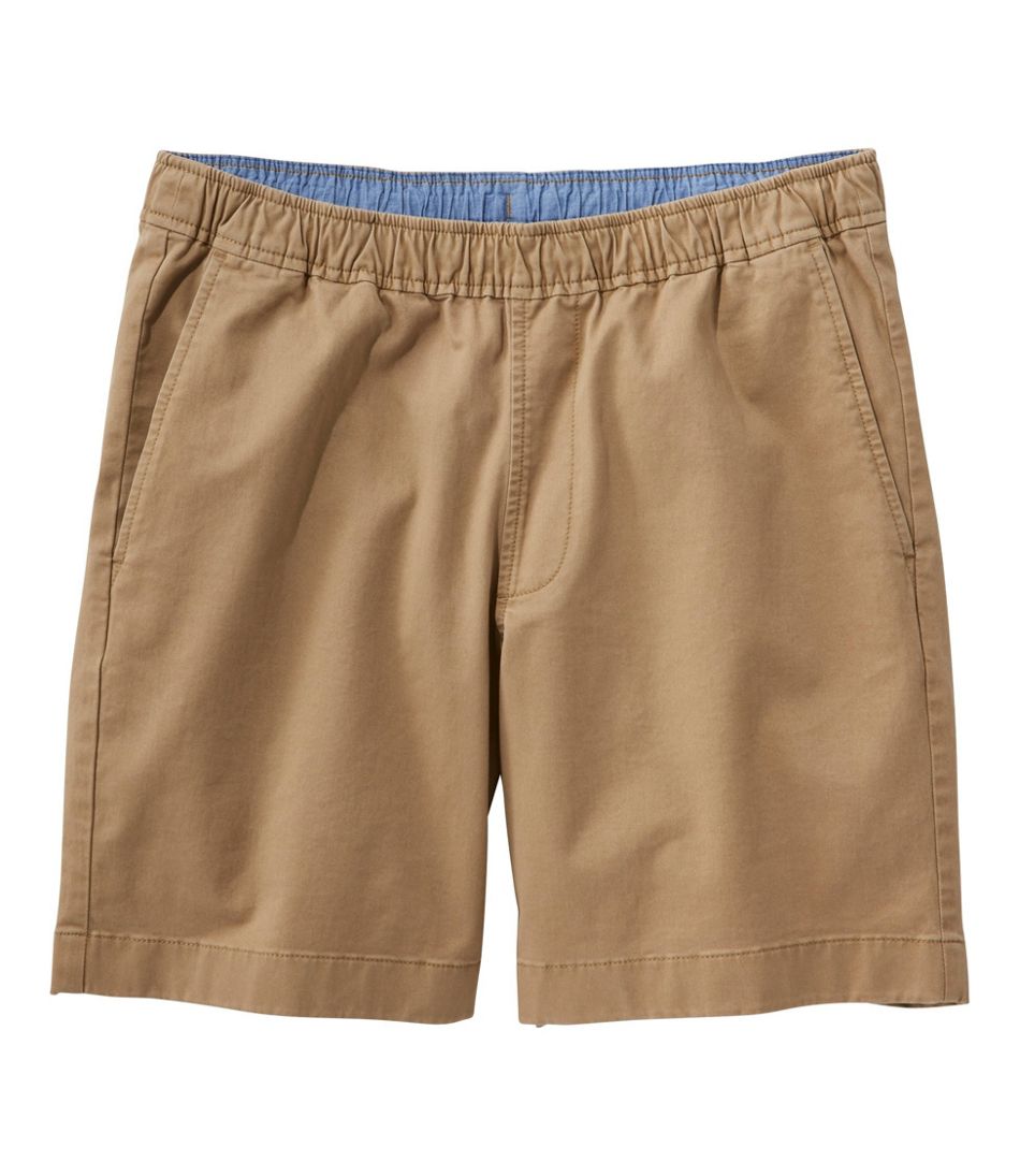 L.L.Bean | Men's Lakewashed Stretch Khaki Shorts, Pull-On, 8"