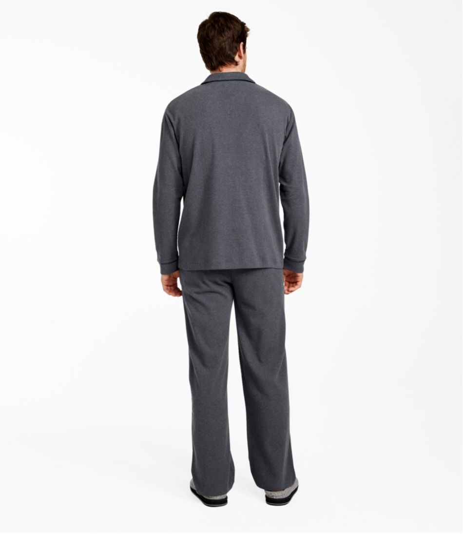 L.L.Bean | Men's Bean's Cotton Knit Pajamas, Button-Front PJ Set