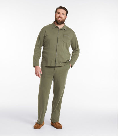 L.L.Bean | Men's Bean's Cotton Knit Pajamas, Button-Front PJ Set